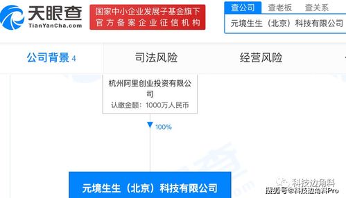 阿里巴巴成立北京元境生生科技公司，布局應用軟件服務與軟件開發(fā)領域